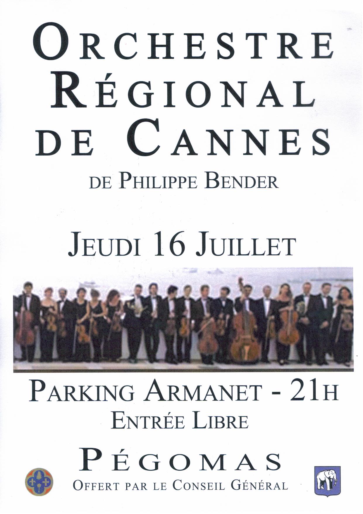 Galerie photo de l'Orchestre Régional de Cannes à Pégomas en 2009